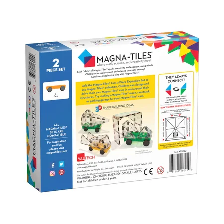 Magna-Tiles byggemagneter Cars, 2 stk