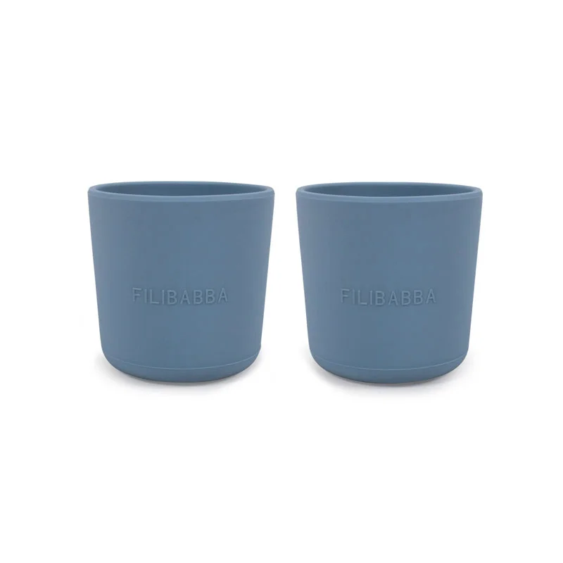 Filibabba silikone kopper, 2 stk Powder Blue