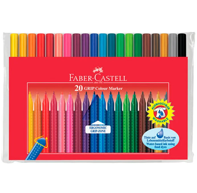 Faber-Castell grip tusser, 20 stk