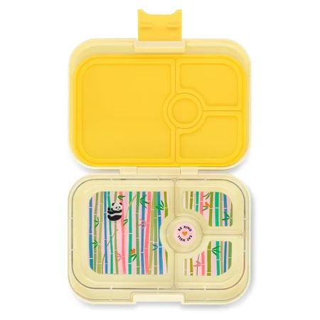 Yumbox Panino madkasse m. 4 rum, Sunburst Yellow - Panda tray