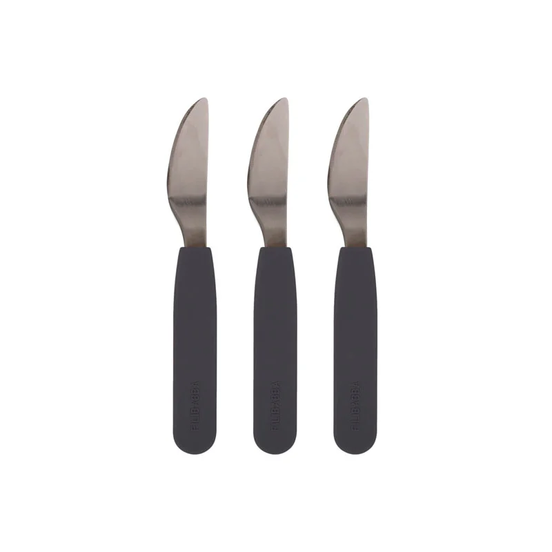 Filibabba silikone knive, 3 stk Stone Grey