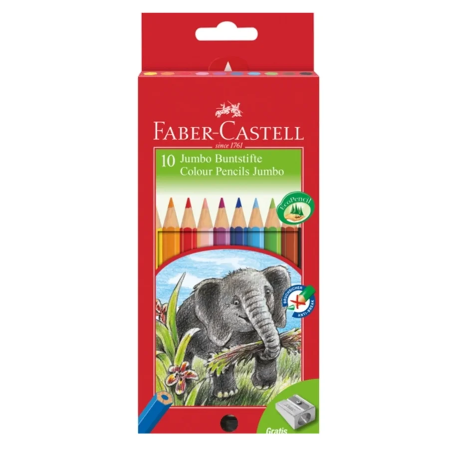 Faber-Castell jumbo farveblyanter + spidser