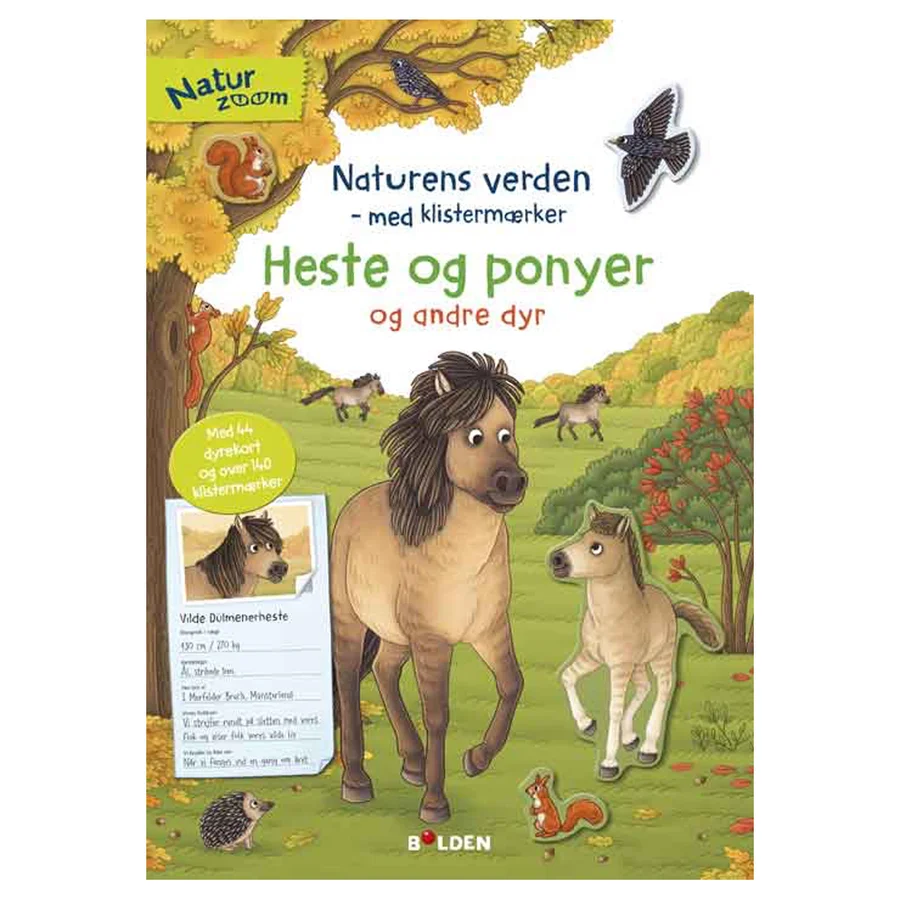 Naturens verden – med klistermærker – Heste og ponyer og andre dyr