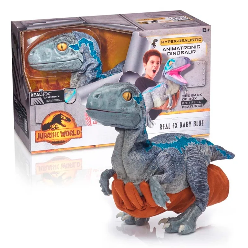 Jurassic World hånddukke Baby Blue