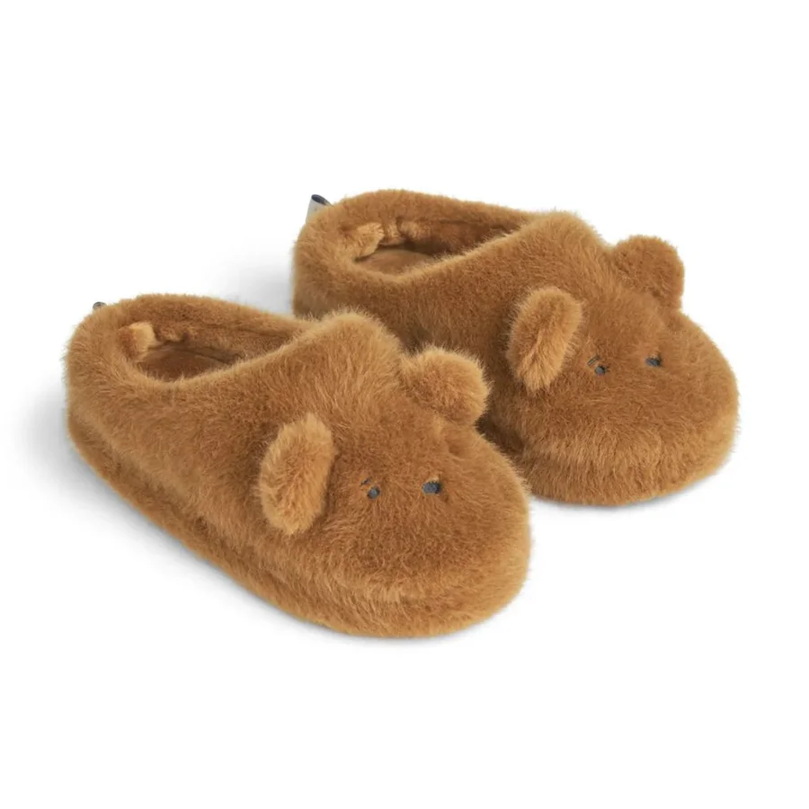 Liewood Aviaja bjørne slippers, golden caramel