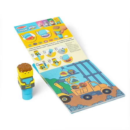 Melissa & Doug Sticker WOW, Aktivitetssæt med stamper, bulldozer