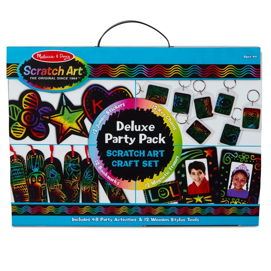 Melissa & Doug scratch art set, deluxe party