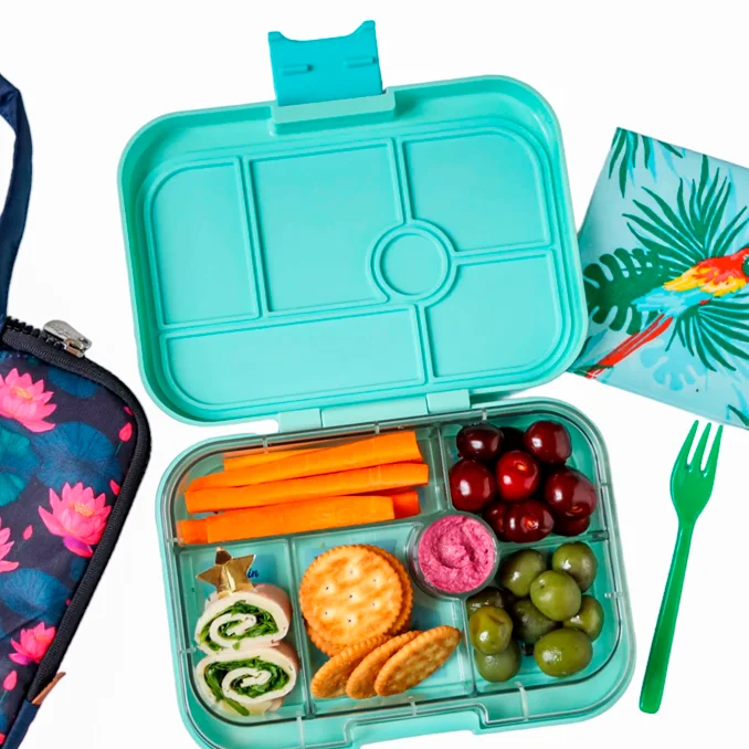 Yumbox Original madkasse m 6 rum, Serene aqua - Paris tray