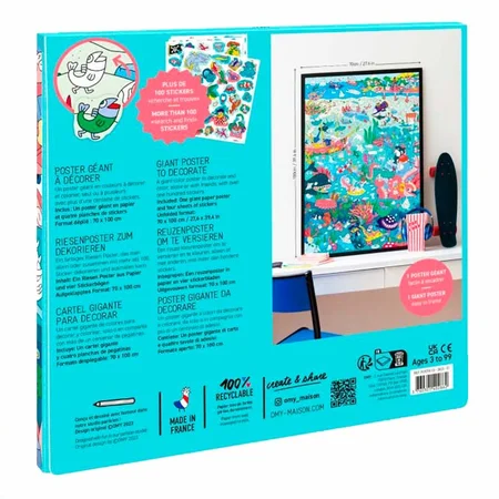 OMY Gigant plakat med stickers, ocean