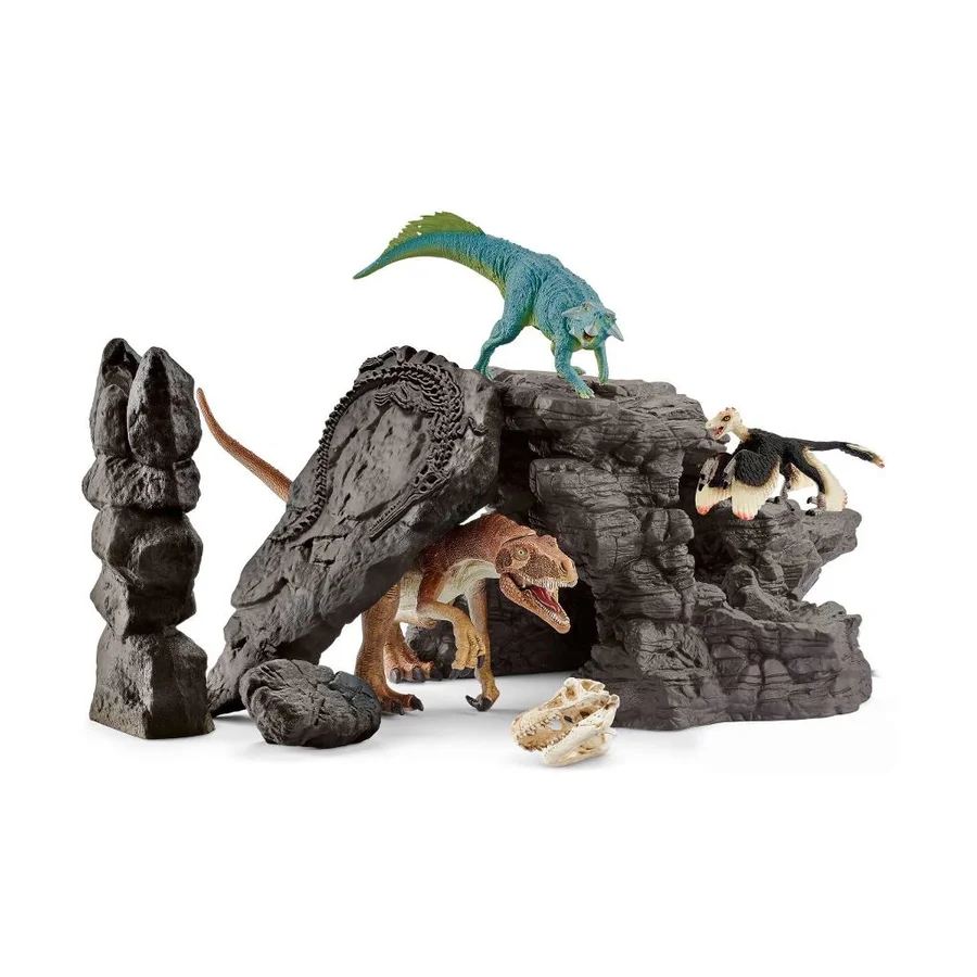 Schleich dinosaurhule med dinoer