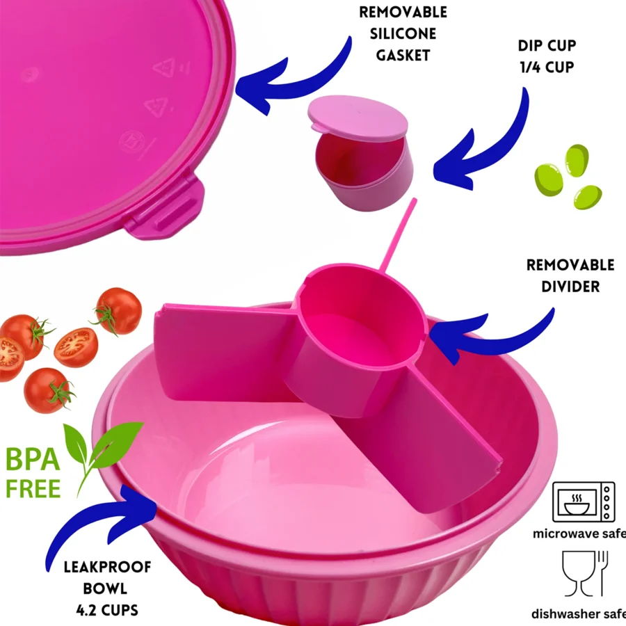 Yumbox poke bowl madkasse med skillevæg, guava pink