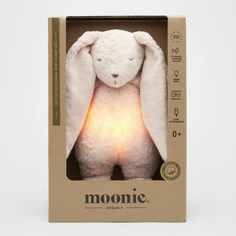 Moonie Organic kanin med lampe, rose natur