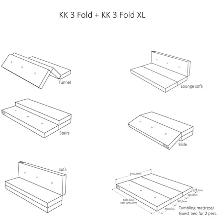 by KlipKlap 3-fold madras, 200 cm sand med sand knapper