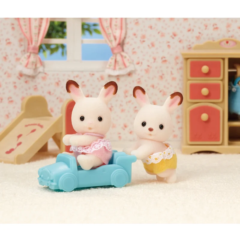 Sylvanian Families, chokoladekanin tvillinger m.bil