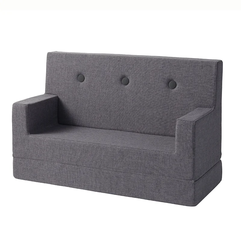 by Klip Klap KK Kids Sofa, Blue grey med grå knap