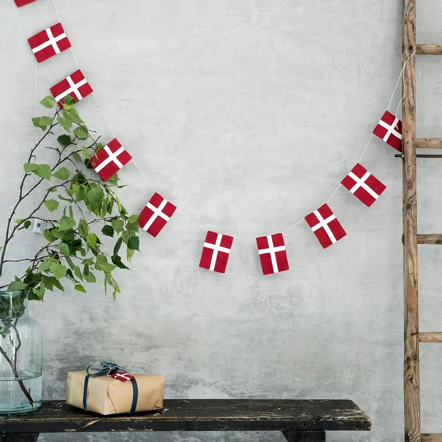 Langkilde & Søn stor flagranke med dannebrogsflag