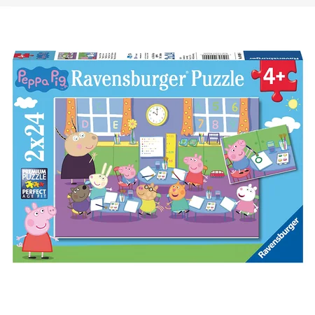 Ravensburger Gurli gris puslespil 2 x 24 brikker, At the playground