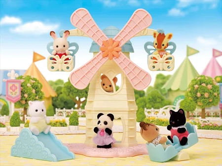 Sylvanian Families, vindmølle og perserkat baby