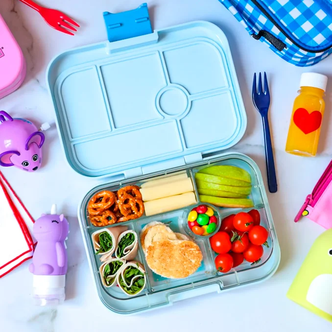 Yumbox Original madkasse m 6 rum, Hazy gray - Paris tray