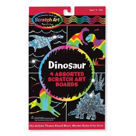 Melissa and Doug scratch art, dinosaur