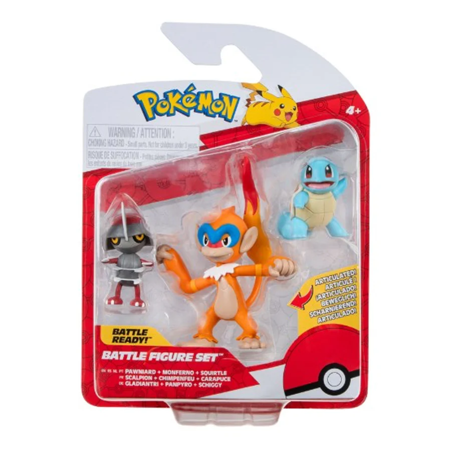 Pokemon battle 3-pak figurer, Pawnirad, Squirtle