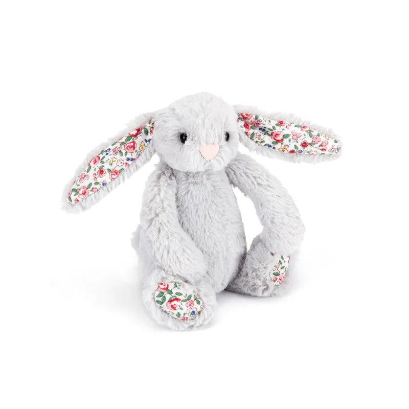 Jellycat bamse, bashful kanin blossom silver - 13 cm