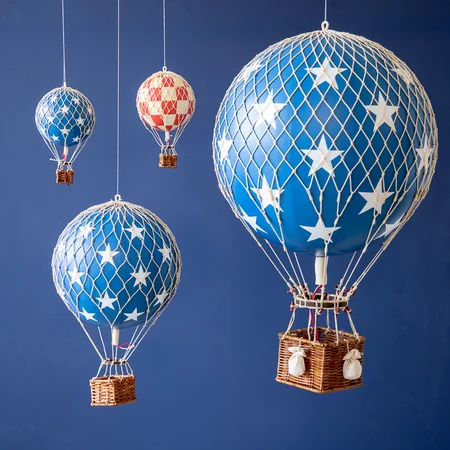 Authentic Models luftballon 32 cm - blå stjerner