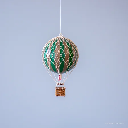 Authentic Models luftballon 8,5 cm - mørkegrøn og guld