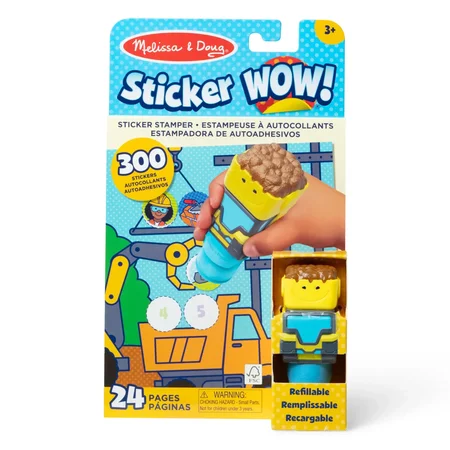 Melissa & Doug Sticker WOW, Aktivitetssæt med stamper, bulldozer