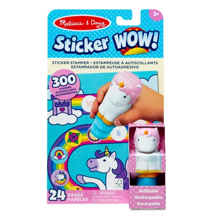 Melissa & Doug Sticker WOW, Aktivitetssæt med stamper, enhjørning