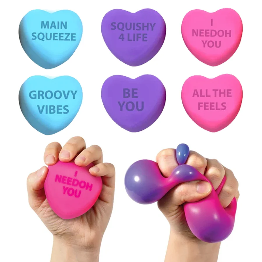 NeeDoh color change squeeze heart, asst