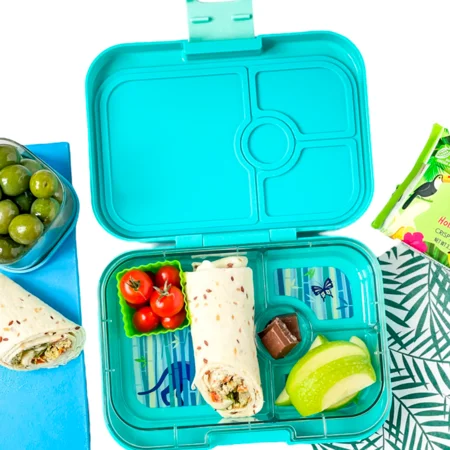 Yumbox Panino madkasse m. 4 rum, Tropical aqua - Panther tray