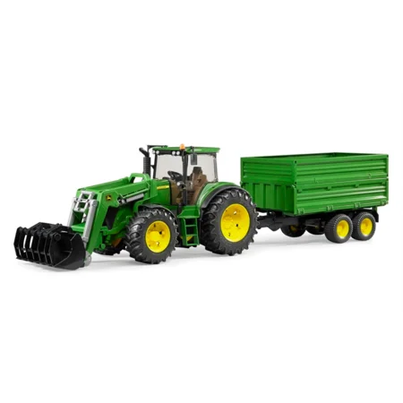 Bruder John Deere Traktor med frontlæsser og trailer