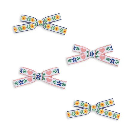 Konges Sløjd 4er-Pack Mini-Schleifen, white/rose