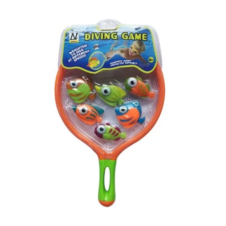 Tauchspielset mit Netz & 6 Fischen