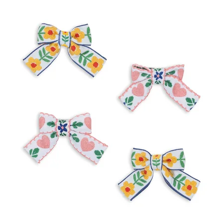 Konges Sløjd 4er-Pack Schleifen, white/rose