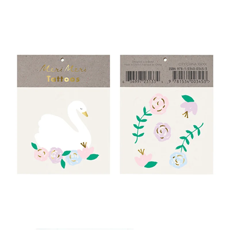 Meri Meri tattoveringer, Floral Swan
