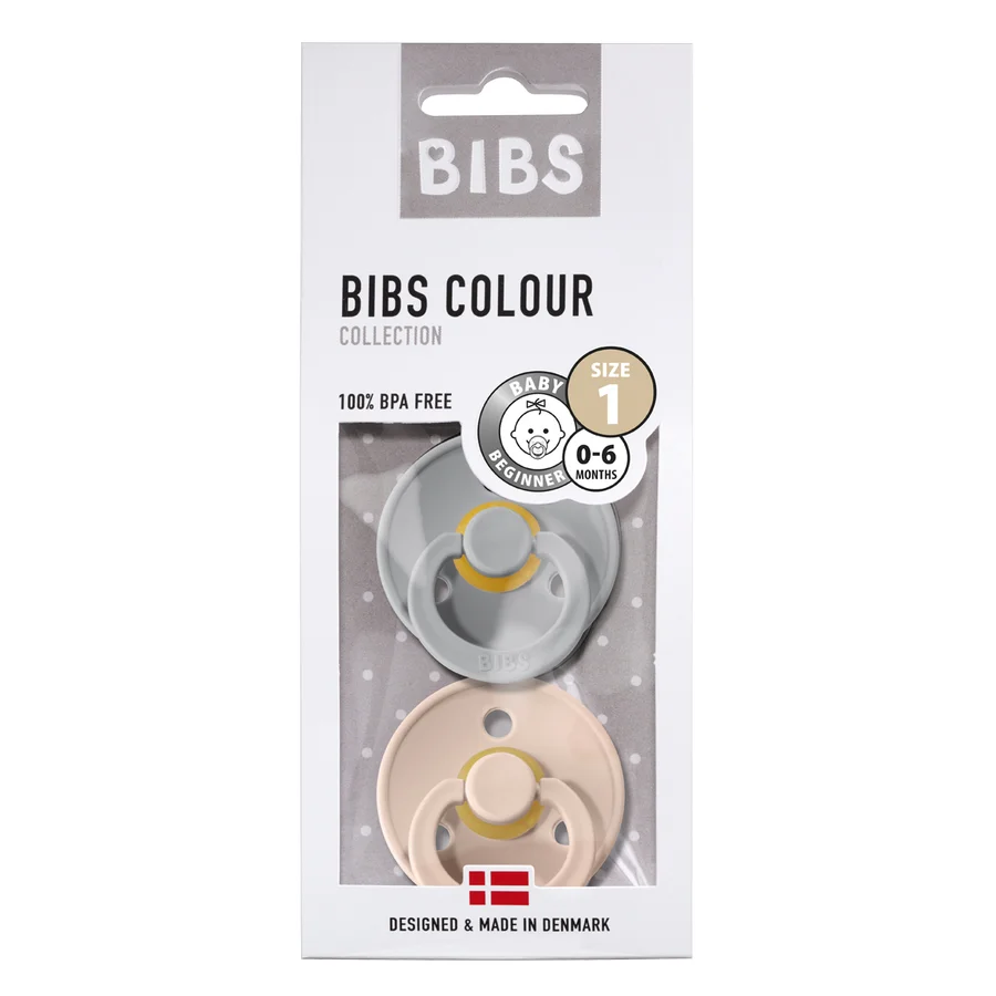 Bibs 2-pak rund sut, str 1 - Cloud/Blush