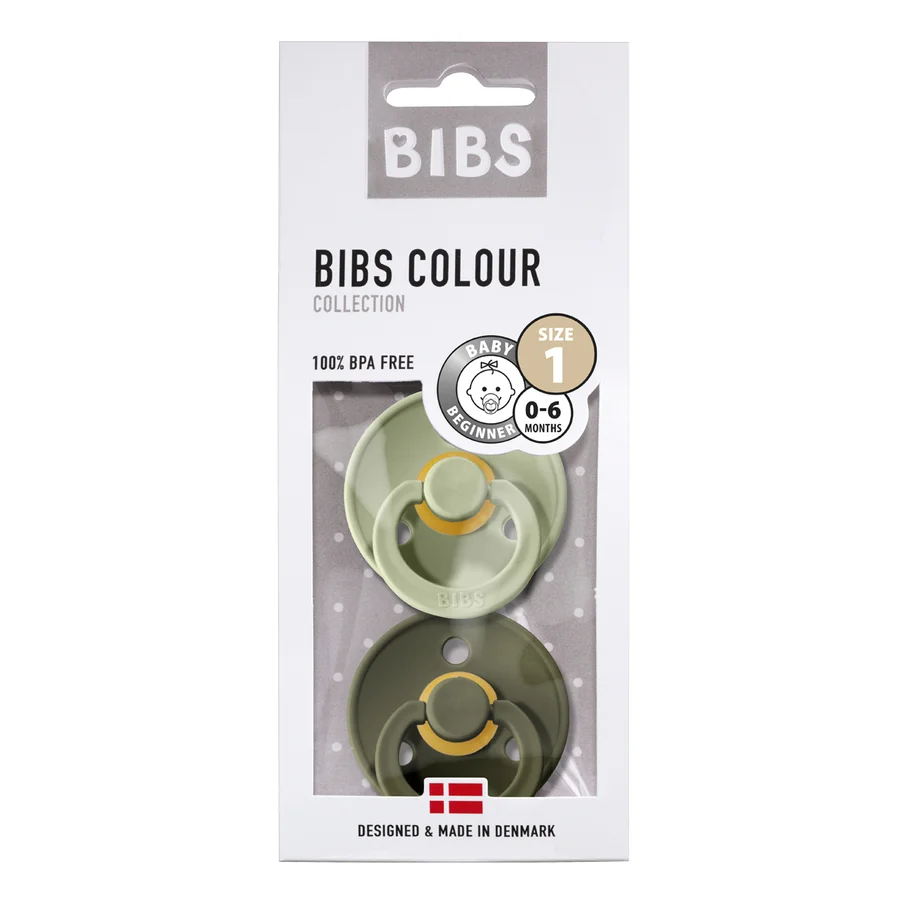 Bibs 2-pak rund sut, str 1 - Sage/Hunter Green