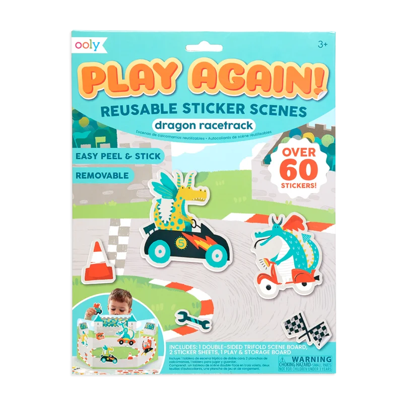 Ooly genanvendelige stickers, drage racerløb