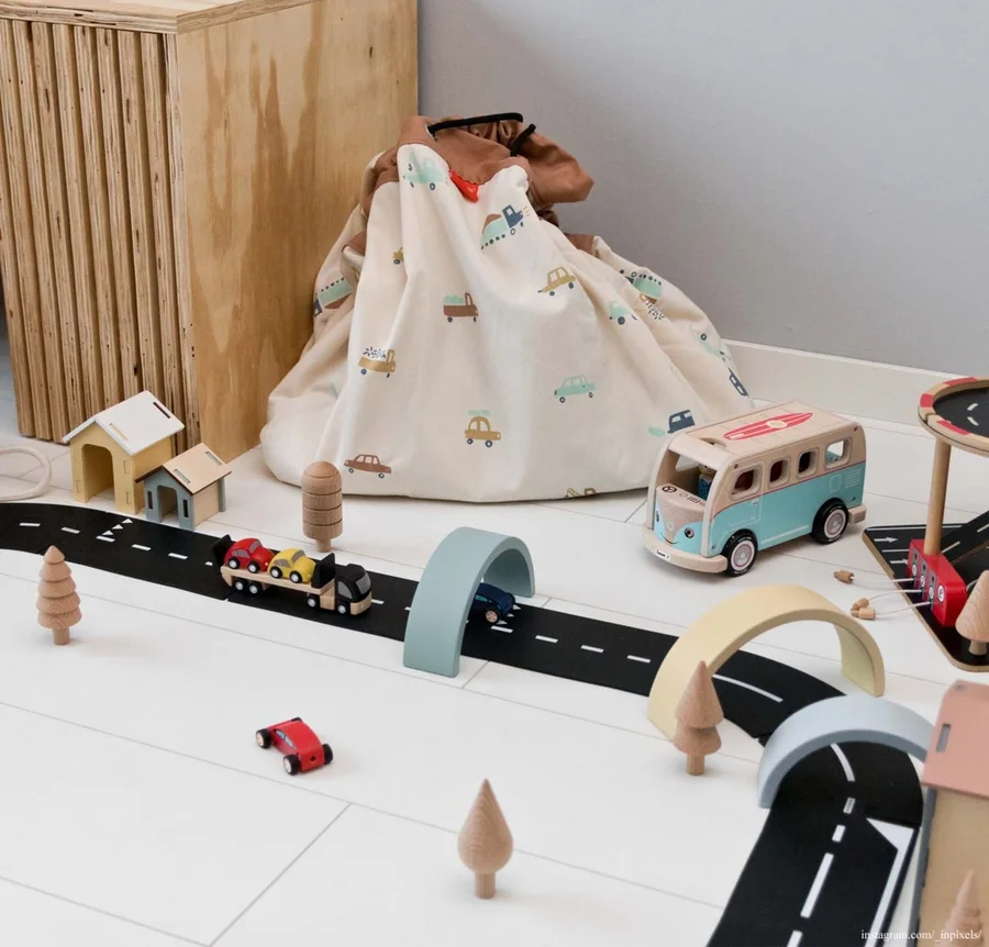 Play & Go opbevaringspose og -tæppe, big cars