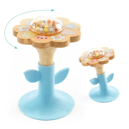 Djeco Baby-Rassel mit Saugnapf, Blume