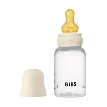 BIBS Babyflasche 150 ml, slow flow, Ivory