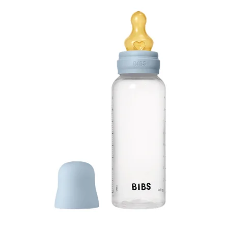 BIBS Babyflasche 270 ml, medium flow, Baby Blue