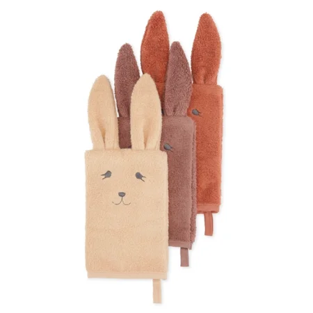 Konges Sløjd 3er-Pack Waschlappen, Bunny