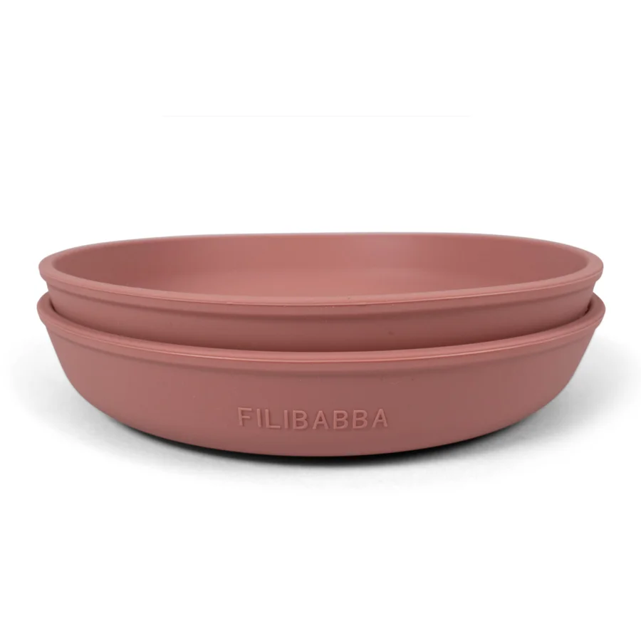 FILIBABBA Silikon-Saugnapfteller 2er-Pack, rose