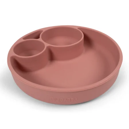 Filibabba Silikonteller unterteilt, rosa 