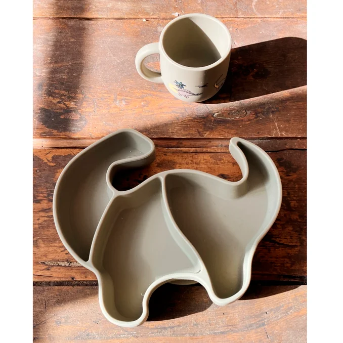 Konges Sløjd Dino Silikon-Schale und Tasse, stone