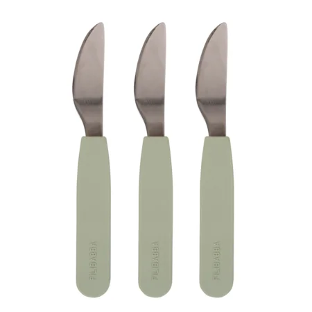 Filibabba Silikon-Messer 3er-Pack, green