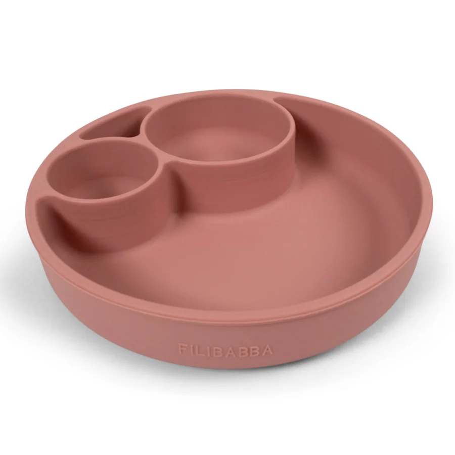 Filibabba Silikonteller unterteilt, rosa 